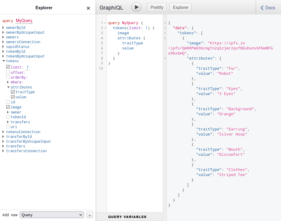 BAYC GraphiQL at step three