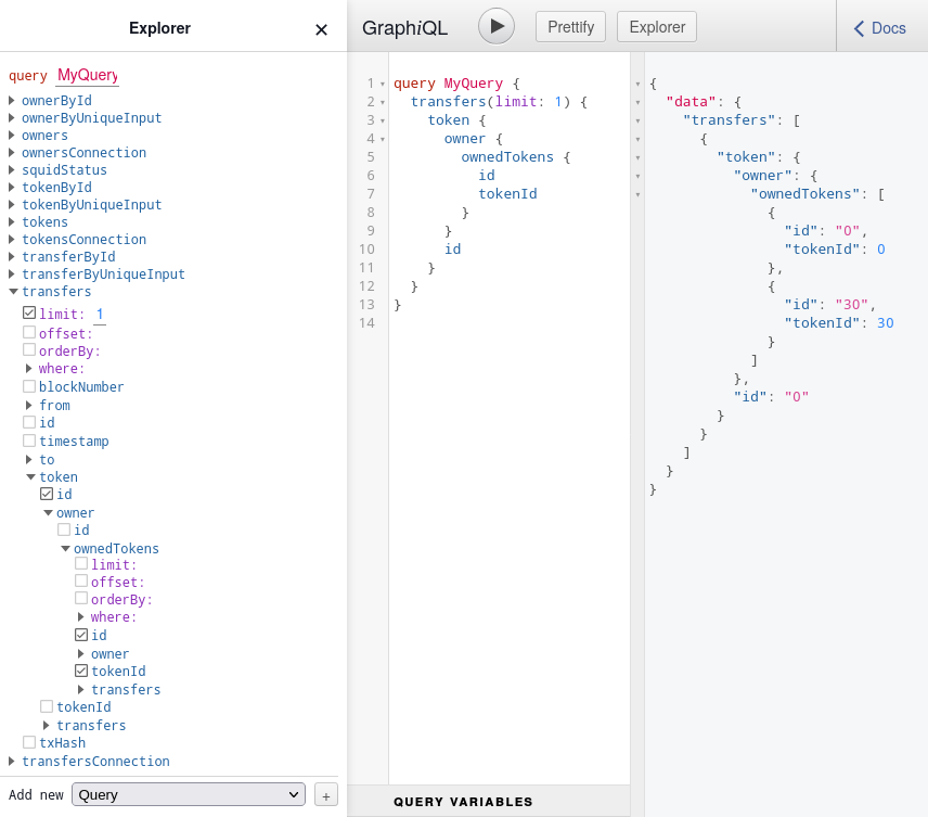 BAYC GraphiQL at step two